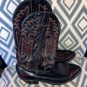 Laredo Embroidered Black Leather‎ Western Cowboy Boots 12EE